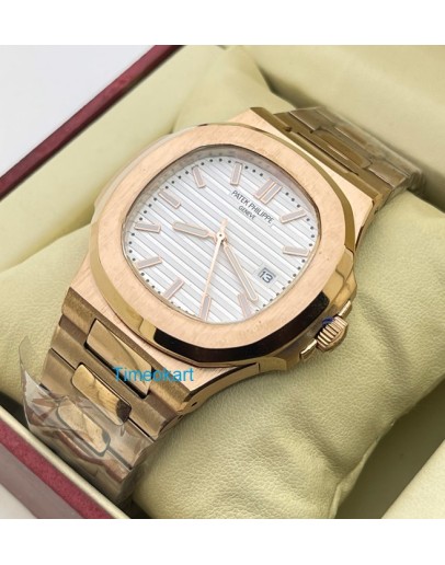 Patek Philippe Nautilus Rose Gold White Watch