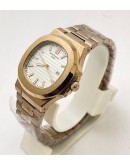 Patek Philippe Nautilus Rose Gold White Watch