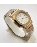 Patek Philippe Nautilus Rose Gold White Watch