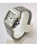 Cartier Santos 100 Steel White Swiss Automatic Ladies Watch