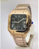 Cartier Santos 100 Black Rose Gold Swiss Automatic Watch