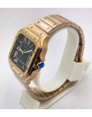 Cartier Santos 100 Black Rose Gold Swiss Automatic Watch