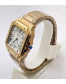 Cartier Santos 100 White Rose Gold Swiss Automatic Watch