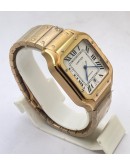 Cartier Santos 100 White Rose Gold Swiss Automatic Watch