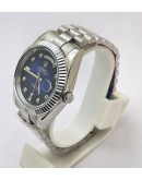 Rolex Day-Date Diamond Mark Blue Steel Swiss Automatic Watch