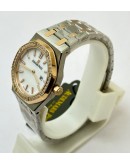 Audemars Piguet Royal Oak Diamond White Mother Of Pearl Dual Tone Ladies Watch