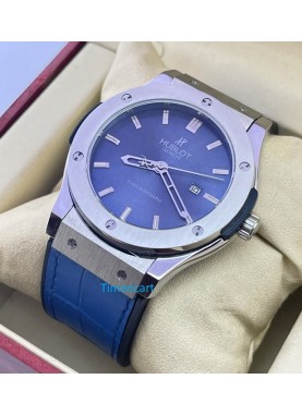 Hublot Vendom Classic Steel Blue Leather Strap Swiss Automatic Watch