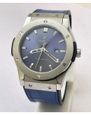 Hublot Vendom Classic Steel Blue 2 Leather Strap Swiss Automatic Watch