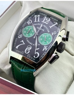 Franck Muller Casablanca Chronograph Green Leather Strap Watch