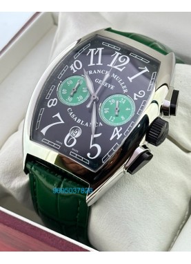 Franck Muller Casablanca Chronograph Green Leather Strap Watch