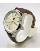 Tag Heuer Carrera Calibre 5 Day-Date Leather Strap White Swiss Automatic Watch