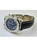 Breitling Chronomat Chronograph Black Leather Strap Watch