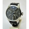 I W C Big Pilot Grey Black Leather Swiss Automatic Watch