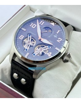 I W C Big Pilot Double Tourbillon Grey Steel Swiss Automatic Watch