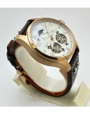 I W C Big Pilot Double Tourbillon White Rose Gold Swiss Automatic Watch