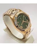 Rolex Day-Date Green Dial Rose Gold Swiss Automatic Watch