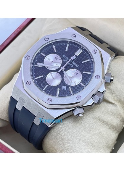 Audemars Piguet Chronometer Steel Black Rubber Strap Watch