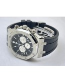 Audemars Piguet Chronometer Steel Black Rubber Strap Watch