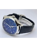 I W C Portugieser Perpetual Calendar Blue Swiss Automatic Watch