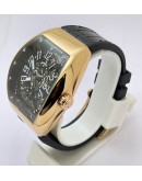Franck Muller Yachting Anchor Rose Gold Black Strap Swiss Automatic Watch