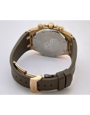 Audemars Piguet Chronometer Rose Gold Brown Rubber Strap Watch