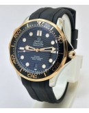 Omega Seamaster 50th Anniversary RG Black Rubber Strap Swiss Automatic Watch