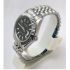 Rolex Date-Just Stick Mark Black Steel Swiss Automatic Watch