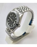 Rolex Date-Just Stick Mark Black Steel Swiss Automatic Watch