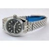 Rolex Date-Just Stick Mark Black Steel Swiss Automatic Watch