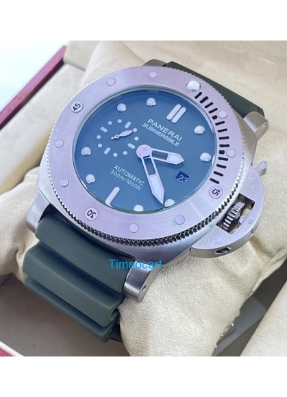 Panerai Submersible Green Rubber Strap Swiss Automatic Watch