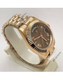 Rolex Day-Date Roman Mark Brown Rose Gold Swiss Automatic Watch