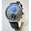 I W C Portugieser Chronograph Rose Gold Black Leather Strap  Swiss Automatic Watch