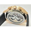 I W C Portugieser Chronograph Rose Gold Black Leather Strap  Swiss Automatic Watch