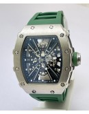 Richard Mille RM 1201 Green Rubber Strap Swiss ETA Automatic Watch