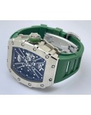 Richard Mille RM 1201 Green Rubber Strap Swiss ETA Automatic Watch