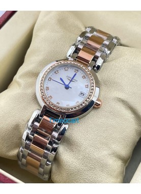 Longines Prima Luna Mother Of Pearl Dial Diamond Bezel 