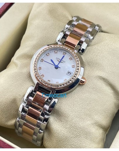 Longines Prima Luna Mother Of Pearl Dial Diamond Bezel 