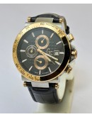 G C GUESS Collection Rose Gold Bezel Leather Strap Watch