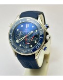 Omega Seamaster Diver 34th America Cup Chronograph Blue Rubber Strap Watch