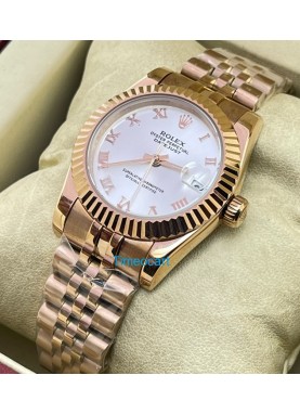 Rolex Datejust Roman Marker White Dual Tone Swiss Automatic Ladies Watch
