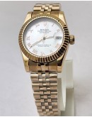 Rolex Datejust Roman Marker Rose Gold Swiss Automatic Ladies Watch