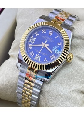 Rolex Datejust Roman Marker Blue Dual Tone Swiss Automatic Ladies Watch