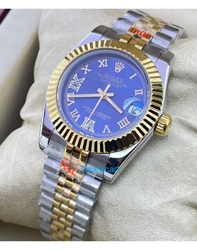 Rolex Datejust Roman Marker Blue Dual Tone Swiss Automatic Ladies Watch