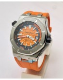 Audemars Piguet Diver Steel Orange Rubber Strap Swiss Automatic Watch