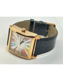 Franck Muller Square Master Rose Gold Color Dreams Roman Mark Leather Strap Watch