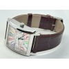 Franck Muller Square Master Steel Color Dreams Leather Strap Watch