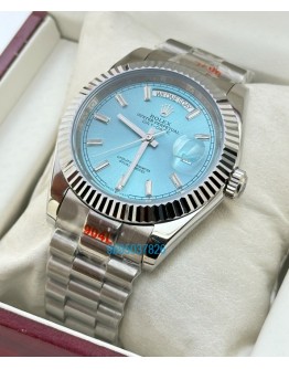 Rolex Day- Date Ice Blue Crystal Diamond Stick Mark Swiss Automatic Watch