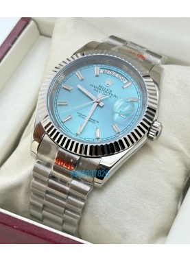 Rolex Day- Date Ice Blue Crystal Diamond Stick Mark Swiss Automatic Watch
