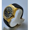 Rolex Sky Dweller Gold Black Rubber Strap Swiss ETA Automatic 7750 Valjoux Movement Watch
