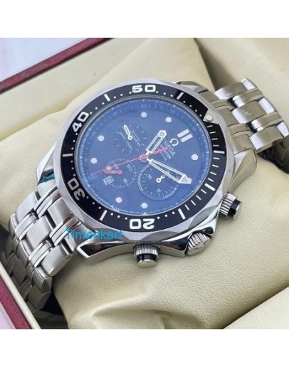 Omega Seamaster Planet Ocean Full Black Rubber Strap SWISS ETA